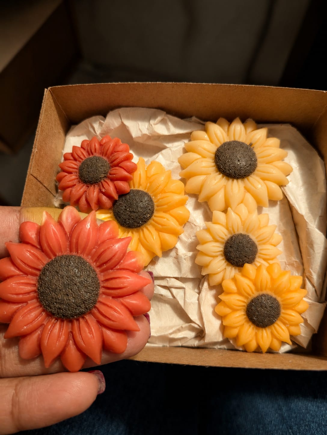 Sunflower wax melts in warm autumn colors